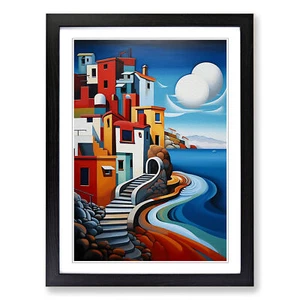 Seascape Constructivism Framed Canvas Wall Art Print Poster Picture, Home Decor - Picture 1 of 8