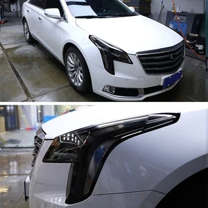 Smoked Headlight Precut Vinyl Tint Overlays For Cadillac XTS 2018 - 2019 - Picture 1 of 10