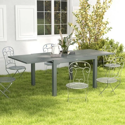 Outsunny Extendabl Outdoor Dining Table, Aluminum Frame Garden Table, Gray - Image 1 of 4