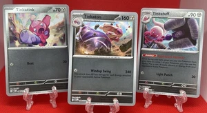 Pokémon TCG Tinkaton Tinkatuff Tinkatink 96/97/98/132 Mega Evolution R-Holo Set - Bild 1 von 2