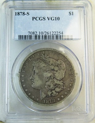 1878 S Morgan dollar PCGS VG10 *VAM 56 longnock TOP100* - Image 1 of 4