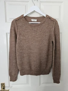 Toast Tan Jumper Alpaca Blend Size 10 Button Shoulder Measurements In Descriptio - Picture 1 of 9