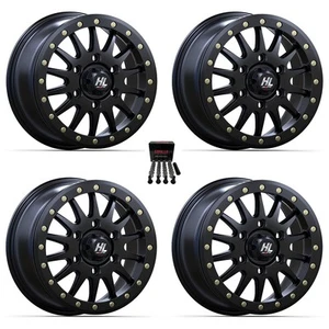High Lifter by STI HL24 Beadlock 15" Wheels Matte Black +38mm Can-Am Maverick R - Picture 1 of 3