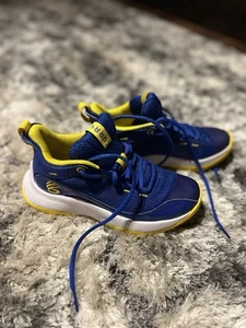 Under Armour Youth Jet 21 3024794-400 Blue/Yellow Basketball Shoes Sneakers 4Y - Picture 1 of 7