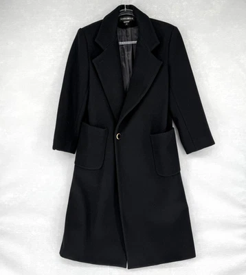 Abrigo Donnybrook Mujer 4P Negro Lana Largo Abrigo Forrado Bolsillos Clásico Foto 1 de 4
