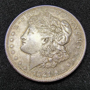 1921-D Morgan Silver Dollar $1 - Denver Mint - Fantastic Toning - XF- AU Cond. - Picture 1 of 22