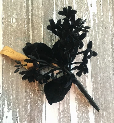 Antique Vintage Millinery Velvet Lilac Stem Black Color - Image 1 of 4