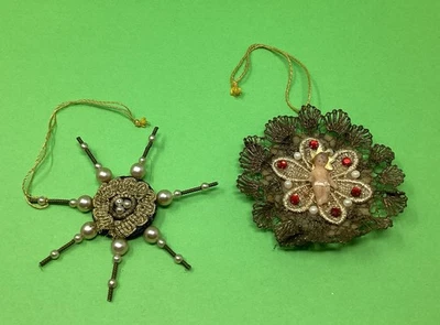 2 Christbaum-Anhänger Handarbeit Weihnachtsbaum Christbaumschmuck, alt vintage - Bild 1 von 4