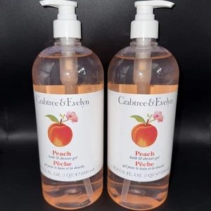(2-Pack) Crabtree & Evelyn PEACH Foaming Refreshing BATH & SHOWER GEL 1000ml - Picture 1 of 1
