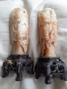 TWO SOAPSTONE VASES - Picture 1 of 10