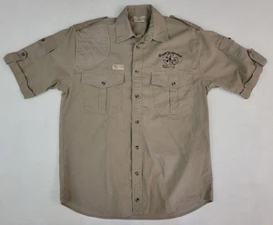 TAG SAFARI Men's S Short Sleeve Shooter Guide Shirt Quail Unlimited Logo - Picture 1 of 6