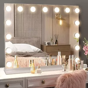 Hollywood Schminkspiegel Tischspiegel mit 15 LED Beleuchtung Drei Farben Dimmbar - Bild 1 von 7