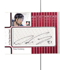 2013-14 ITG In The Game Used PETER FORSBERG AutoThreads Auto /10