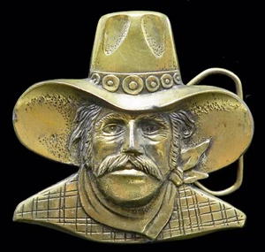 Western Cowboy Man Great American Buckle Company Vintage Belt Buckle - Picture 1 of 4