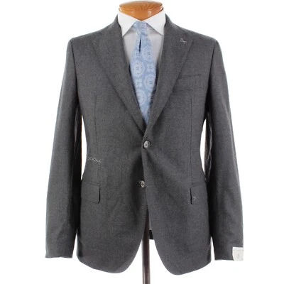 Eleventy Platinum NWT 100% Wool Two Piece Suit Size 50 (40 US) In Solid Gray - Image 1 of 4