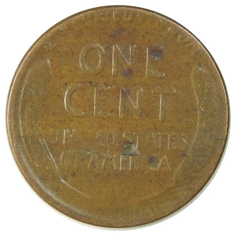 1955 Lincoln Wheat Cent with a Possible Planchet/Lamination Defect on Reverse Cover