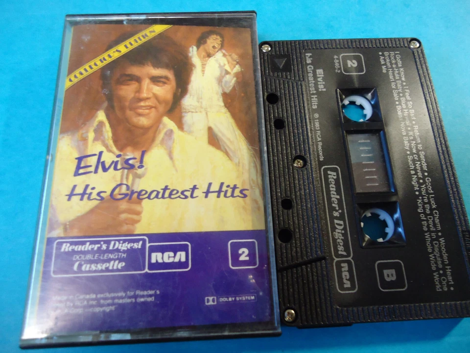 ELVIS PRESLEY ~ His Greatest Hits ~ Cassette Tape 1983 in Canada Tested - Image 1 of 1