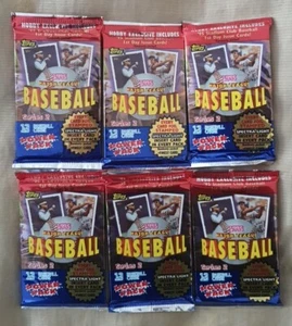 1995 Topps Baseball Series 2 Sealed Wax Packs (Lot of 6 New Packs) 13 cards/pack - Imagen 1 de 2