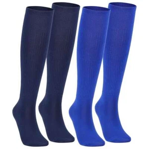 1-2 Pais Unisex Sport Football Soccer Long Socks Solid Knee High Bottom Non-slip - Picture 1 of 15