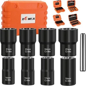 9PCS Lug Nut Extractor Set, 1/2" Drive Impact Bolt Nut Remover Socket Tool, ... - Picture 1 of 7