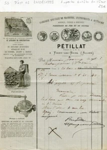 Dépt 03 Vichy - Superbe Entête Viticulture Fabrique de Pulvérisateur de 1889 - Picture 1 of 1