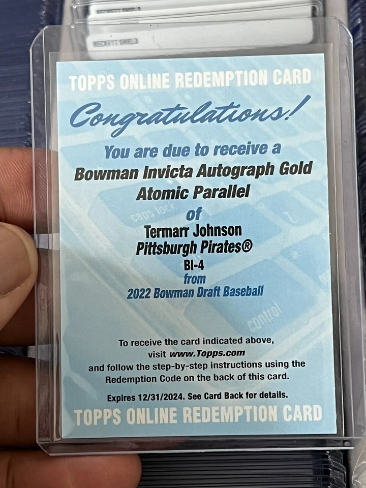 2022 Bowman Draft TERMARR JOHNSON Invicta Auto Gold Atomic Parallel #BI-4 / - Image 1 of 1