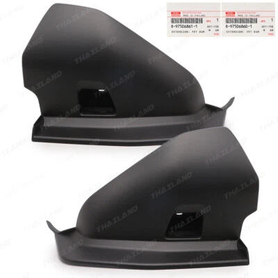 Fits Isuzu MU-X Mux 2WD 4WD 2021 22 Lh+Rh Extension Front Bumper Mud Guards - Image 1 of 4