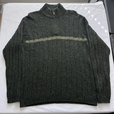 Suéter pulôver masculino J. Ashford quarto de zíper malha mistura de lã Itália tamanho G - Imagem 1 de 4