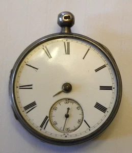 Antike Schlüsselaufzug Taschenuhr mit wandelndem Löwen mit Schwanz über Bodenmarke + mehr - Bild 1 von 3