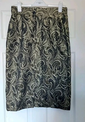 Black Skirt, Gold detail. Smart New with Tags. Size 16 in label. Zip & Button - Image 1 of 4