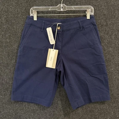 Tommy Bahama Boracay Bermudas Pantalones Cortos Para Mujer 4 Azul Marino Elastizado 10" Informal Nuevo Foto 1 de 4
