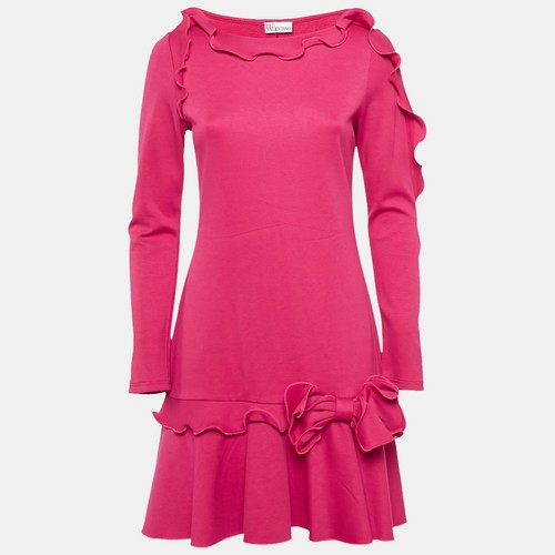 Abito ROSSO Valentino rosa jersey dettaglio fiocco balza L