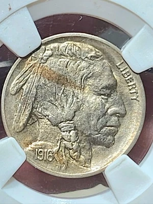 1916 5C Buffalo Nickel With Light Toning On Obverse - BU With MS To The 65th - Image 1 of 4