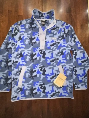 🏂NUEVO CON ETIQUETAS Burton Burlington Vermont Azul Camuflado Chaqueta Polar Abotonada Talla MED Esquí Foto 1 de 4