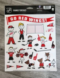 Hoja de calcomanías reposicionables de hockey con licencia de la NHL Detroit Redwings Family 22 calcomanías - Imagen 1 de 3