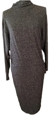 Keneth Cole Dress SZ Small Mock Turtle Neck Soft Knit Charcoal Gray Chic - Image 1 of 4