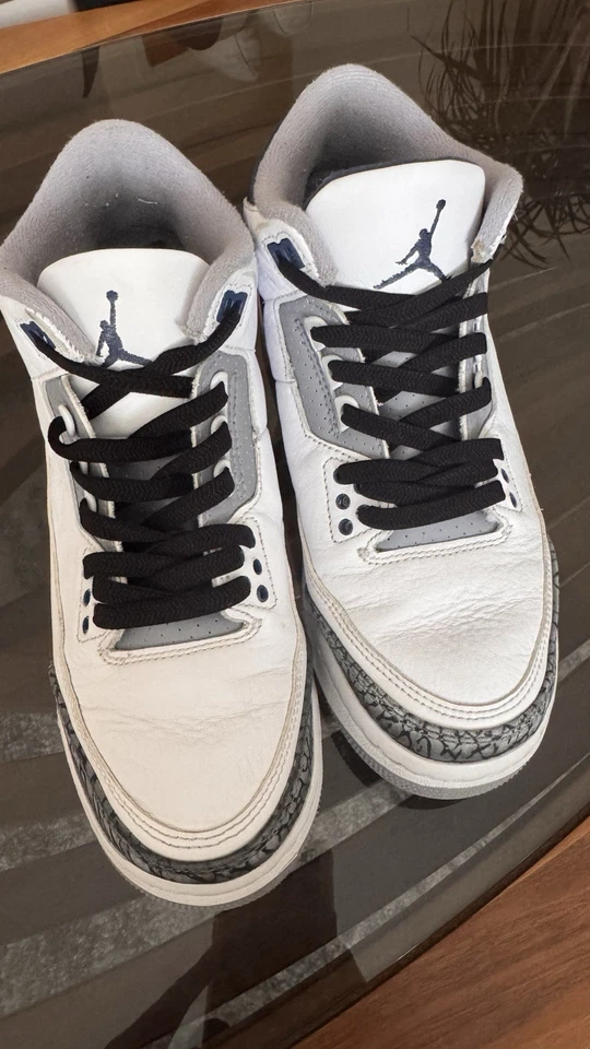 Nike Air Jordan 3 Retro White Shoes Size 8.women . 6.5 Y - Image 1 of 4