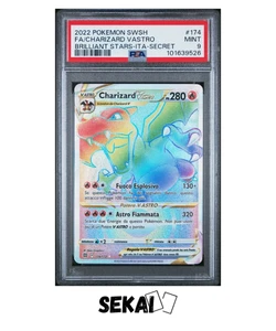 POKEMON PSA 9 CHARIZARD VASTRO 174/172 ASTRI LUCENTI - HYPER RARE ITALIANO MINT - Foto 1 di 3