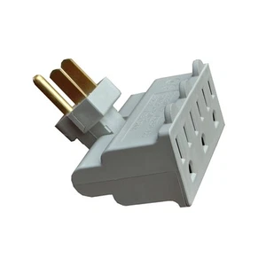 GoGreen Power (GG-03420T) 3 Outlet Swivel Wall Tap, Electrical Wall Tap, Tan - Picture 1 of 7