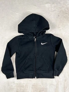 Nike Full Zip Hoodie Black Youth 2-3 Years Size 3T Outdoors Embroidered - Picture 1 of 5