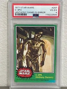 1977 Topps Star Wars #207 C-3PO Anthony Daniels Error Card PSA 4 VG-EX - Picture 1 of 2