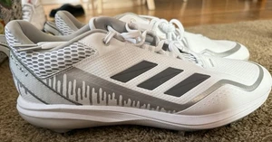 adidas Men's Size 15 Icon 7 Dripped Out Metal Baseball Cleats White/Silver NWT - Picture 1 of 11