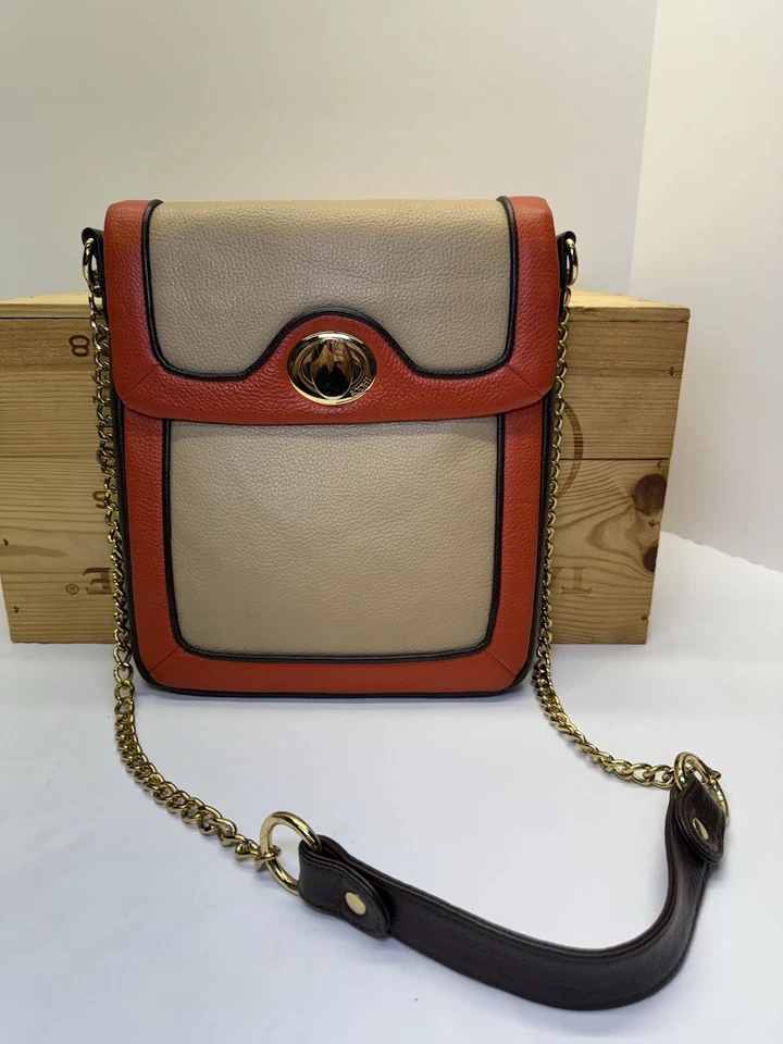 Bolsa tiracolo Bodhi couro IPAD com corrente - Imagem 1 de 4