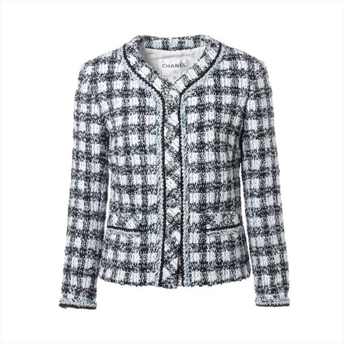 Giacca Chanel Coco Button 23AW cotone e nylon senza colletto 34 donna multicolore