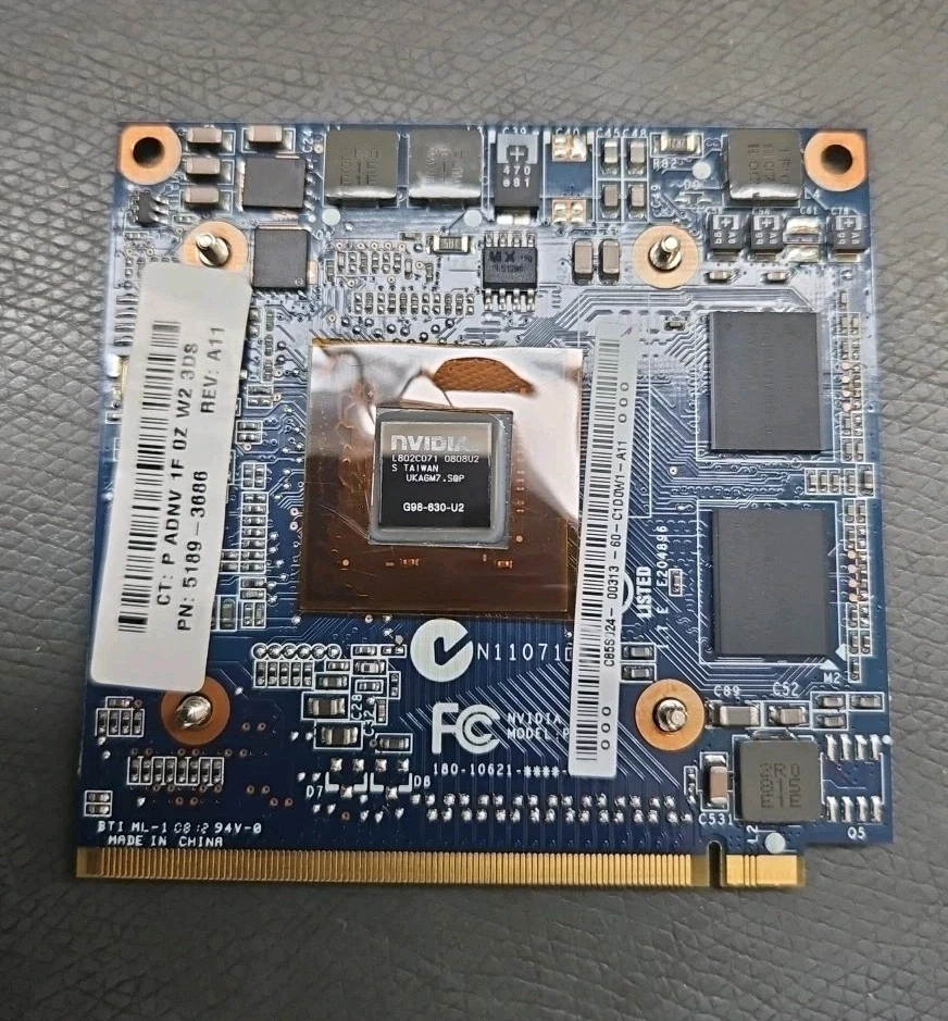 NVIDIA GEFORCE 9300M GS (MUSTANG)256MB GRAPHICS VIDEO CARD G98-630-U2(5189-3686) - Image 1 of 1