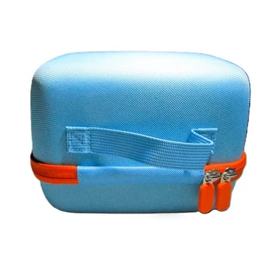 LTGEM Travel Case Blue with Orange Trim Zippered Mesh Net Hard Shell Wrist Strap - Image 1 of 4