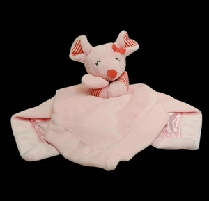 Carters Mouse Baby Lovey Pink 16" x 15" Girls Plush Rattle Toy Security Blanket - Picture 1 of 6