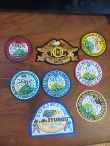 HOG Black Hills Sturgis Motorcycle Patches Harley Davidson LOT 8 Vintage RALLY - Picture 1 of 13