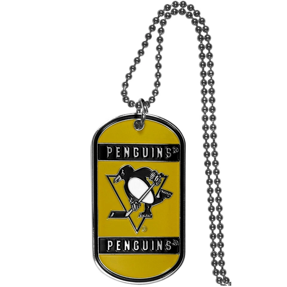 Colar de metal para dog tag Pittsburgh Penguins NHL - Imagem 1 de 1