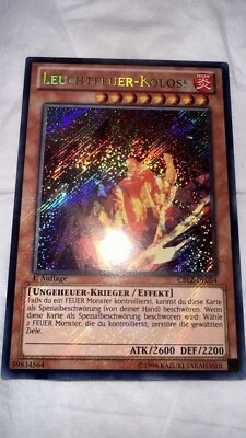 Yugioh Misprint German Bonfire Colossus w/ Kickfire Shadow CBLZ-DE084 1st - Image 1 of 3